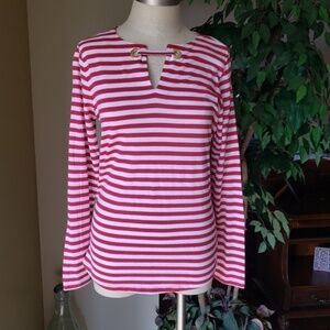NWT Michael Kors Striped Long Sleeves Top sz M
